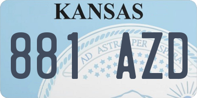 KS license plate 881AZD