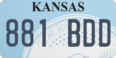 KS license plate 881BDD