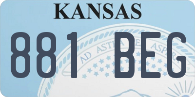 KS license plate 881BEG
