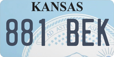 KS license plate 881BEK