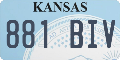 KS license plate 881BIV
