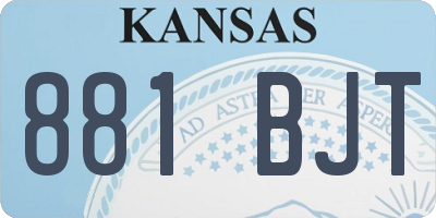 KS license plate 881BJT
