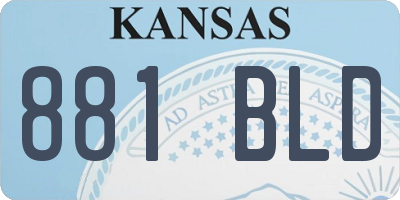 KS license plate 881BLD