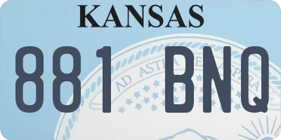 KS license plate 881BNQ
