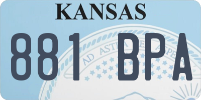 KS license plate 881BPA