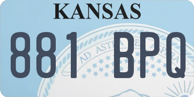KS license plate 881BPQ