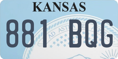 KS license plate 881BQG