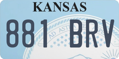KS license plate 881BRV
