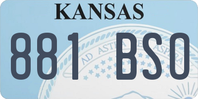 KS license plate 881BSO