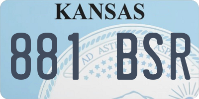 KS license plate 881BSR