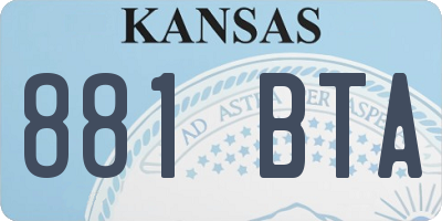 KS license plate 881BTA