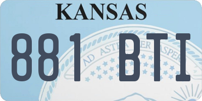KS license plate 881BTI