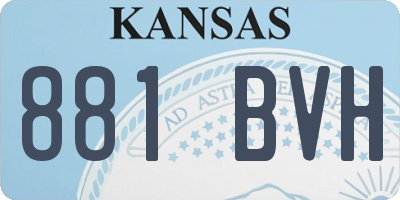 KS license plate 881BVH