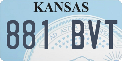 KS license plate 881BVT