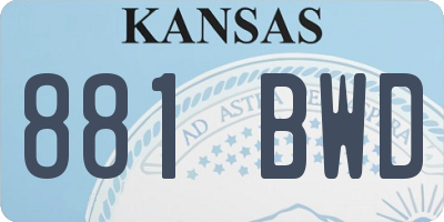 KS license plate 881BWD