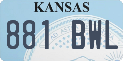 KS license plate 881BWL