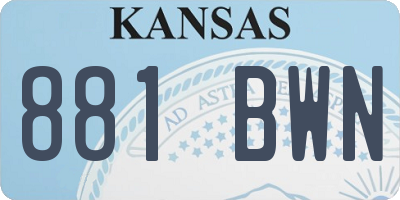 KS license plate 881BWN