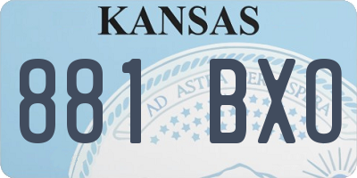 KS license plate 881BXO