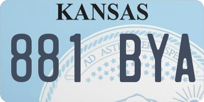 KS license plate 881BYA