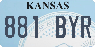 KS license plate 881BYR