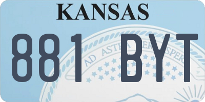 KS license plate 881BYT
