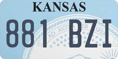 KS license plate 881BZI