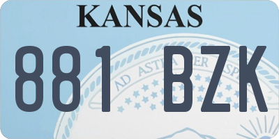 KS license plate 881BZK