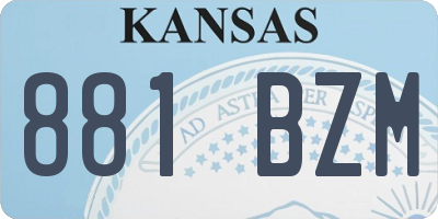 KS license plate 881BZM