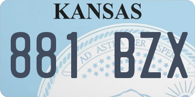 KS license plate 881BZX
