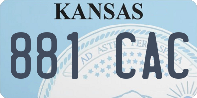 KS license plate 881CAC