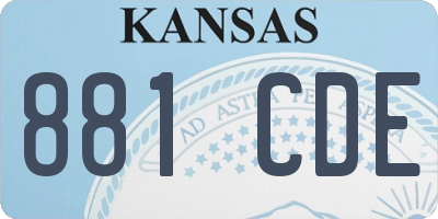 KS license plate 881CDE