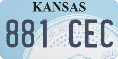 KS license plate 881CEC