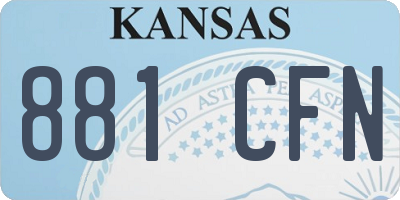 KS license plate 881CFN