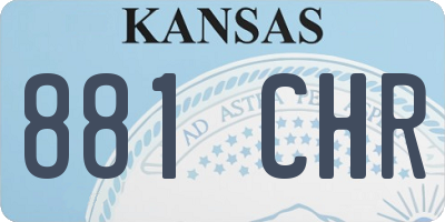KS license plate 881CHR