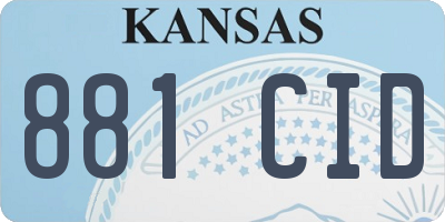 KS license plate 881CID