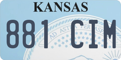 KS license plate 881CIM