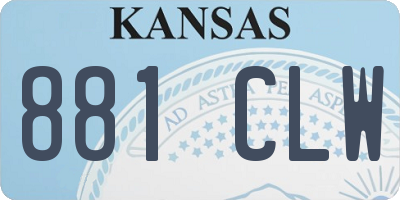 KS license plate 881CLW