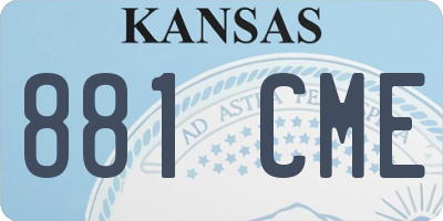 KS license plate 881CME