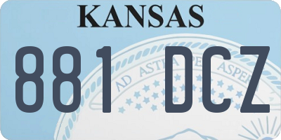KS license plate 881DCZ