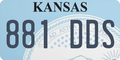 KS license plate 881DDS
