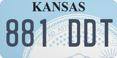 KS license plate 881DDT