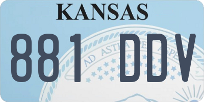 KS license plate 881DDV