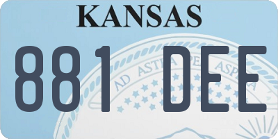 KS license plate 881DEE