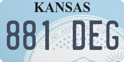 KS license plate 881DEG