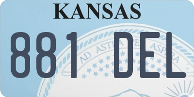 KS license plate 881DEL