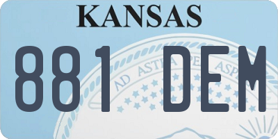 KS license plate 881DEM