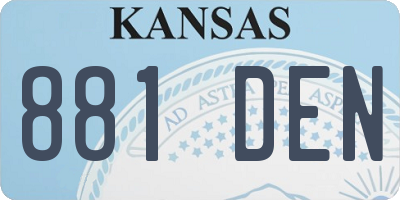 KS license plate 881DEN
