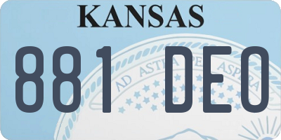 KS license plate 881DEO