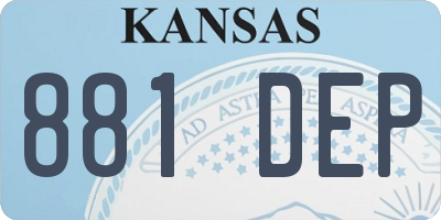 KS license plate 881DEP