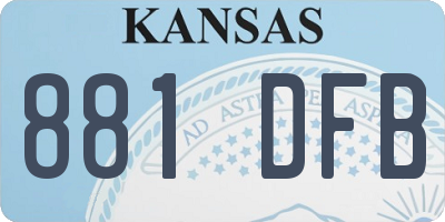 KS license plate 881DFB